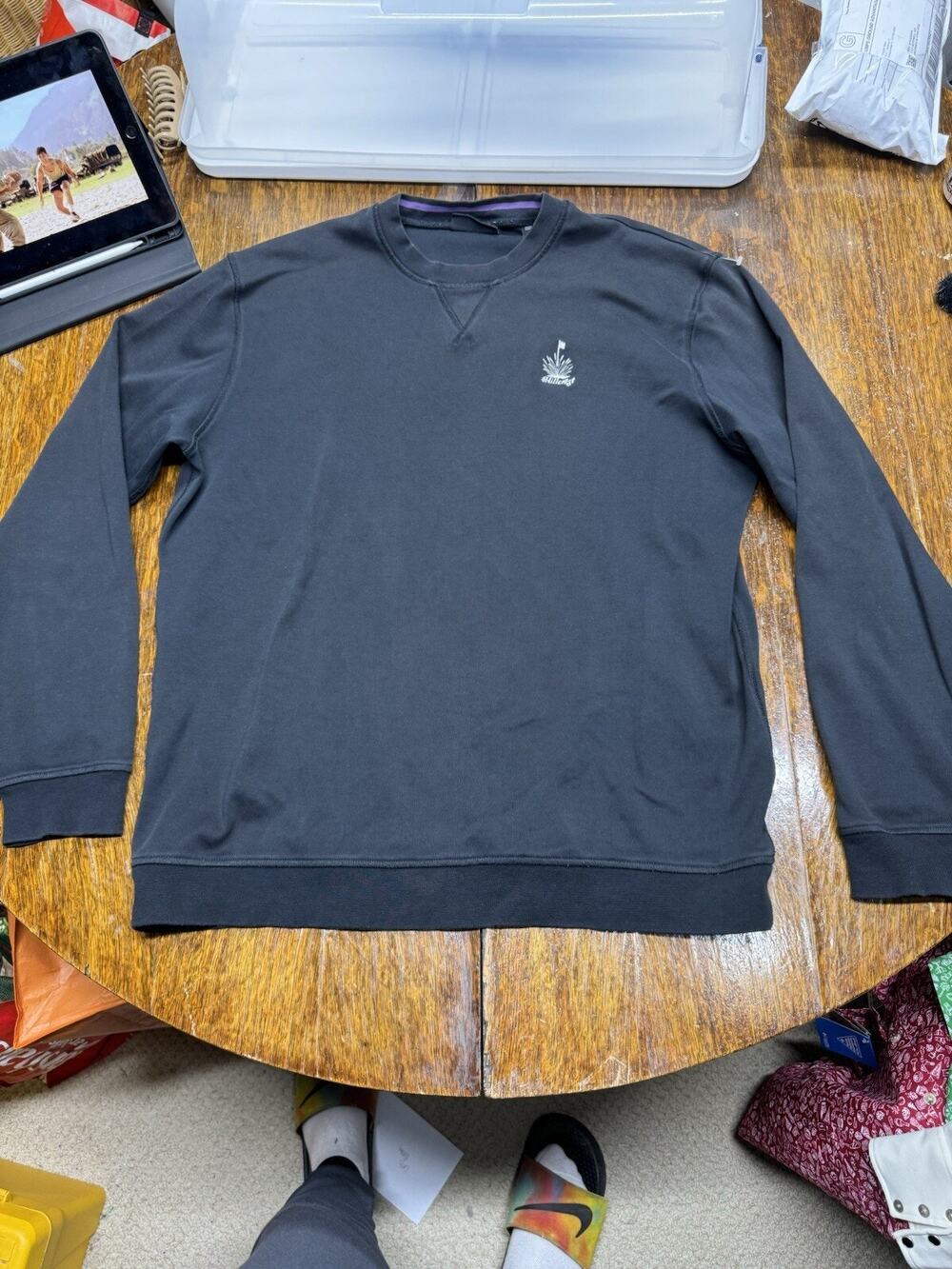 Hillcrest Golf Country Club Ashworth Golf Long Sleeve Shirt L Black Logo